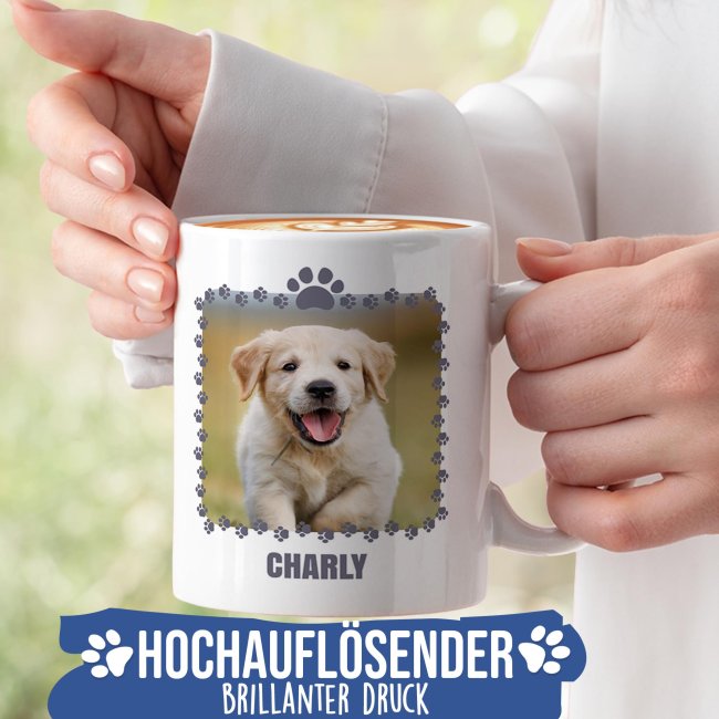 Hunde-Tasse f&uuml;r die beste Hundemama - mit Foto und Namen selbst gestalten