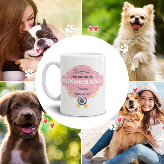 Hunde-Tasse f&uuml;r die beste Hundemama - mit Foto und Namen selbst gestalten