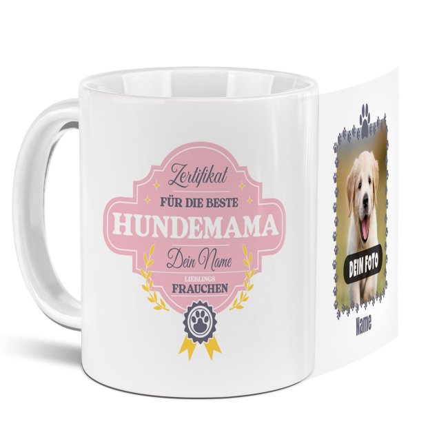 Hunde-Tasse f&uuml;r die beste Hundemama - mit Foto und Namen selbst gestalten