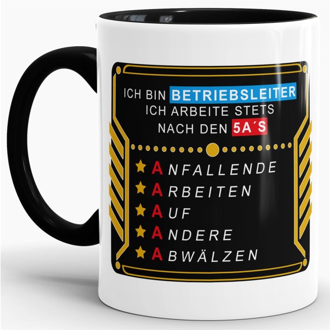 Tasse - 5a&acute;s eines Betriebsleiters