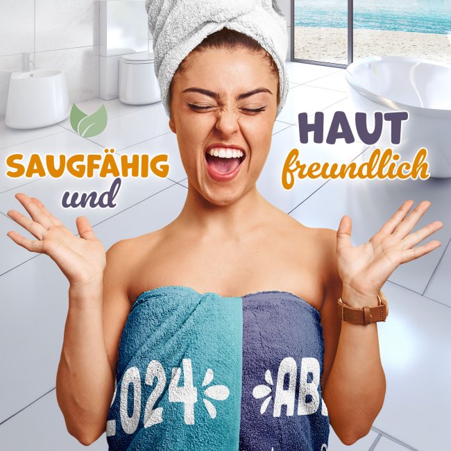 Handtuch - ABI-Trockener Stoff war gestern - blau - mit Jahr - in zwei Gr&ouml;&szlig;en