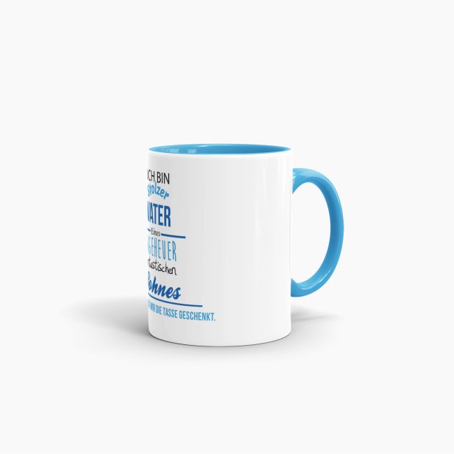 Tasse Stolzer Vater - Innen &amp; Henkel Blau