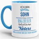 Tasse Stolzer Sohn - Innen &amp; Henkel Hellblau