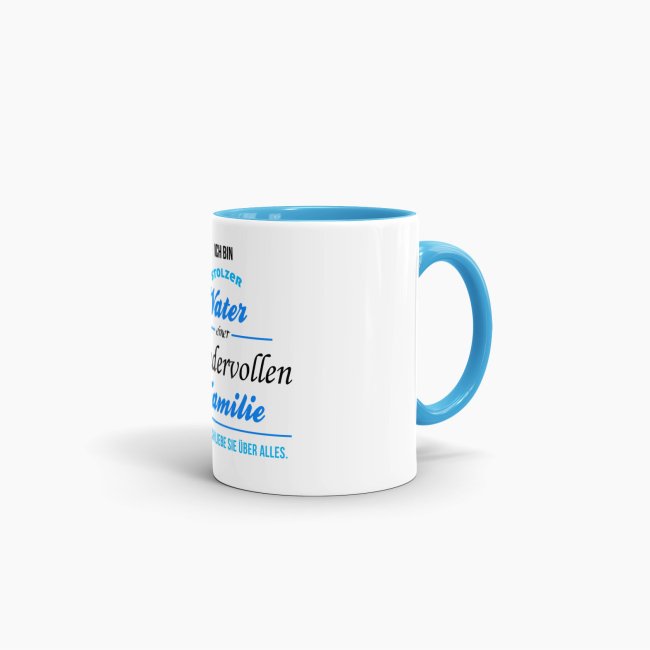 Tasse Stolzer Vater - Innen &amp; Henkel Blau