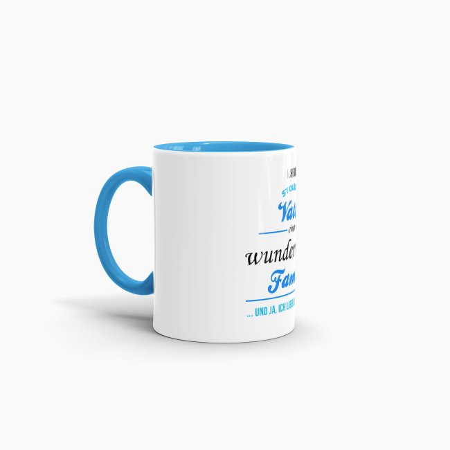 Tasse Stolzer Vater - Innen &amp; Henkel Blau