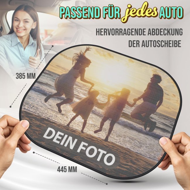 Auto-Sonnenschutz selbst gestalten mit Foto und/oder Name