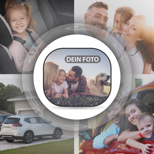 Auto-Sonnenschutz selbst gestalten mit Foto und/oder Name