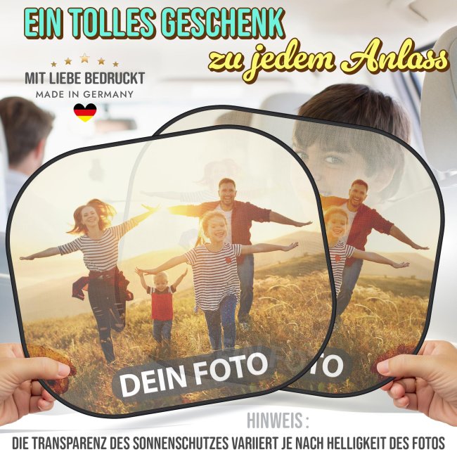 Auto-Sonnenschutz selbst gestalten mit Foto und/oder Name