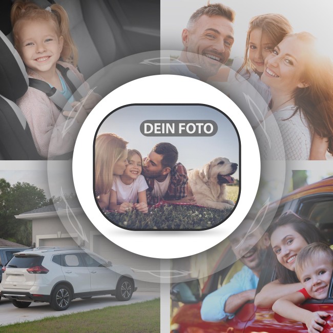 Auto-Sonnenschutz selbst gestalten mit Foto und/oder Name - 2er-Set