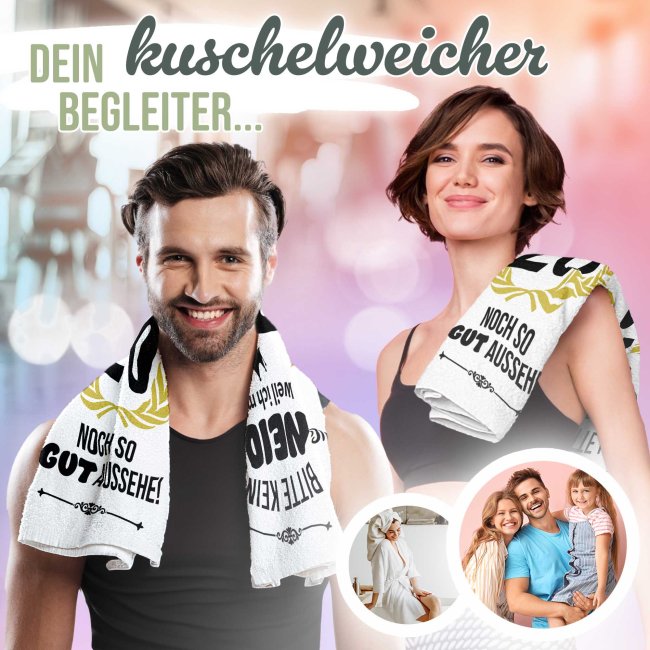 Handtuch mit Spruch - Bitte kein Neid - 20 Jahre - in zwei Gr&ouml;&szlig;en