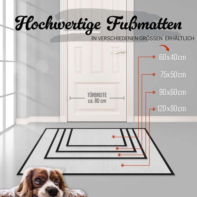 Personalisierte Fu&szlig;matte - mit 5 Zeilen Wunschtext selbst gestalten - 60 x 40 cm rot
