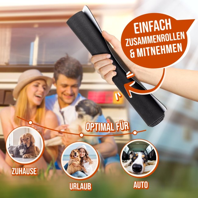 Napfunterlage f&uuml;r Hunde - mit Foto &amp; Name personalisieren - Schlemmerplatz - 60 x 35 cm