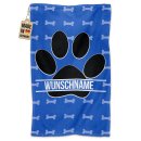 Pfotenhandtuch f&uuml;r Tiere - Hunde Pfote - mit Name -...