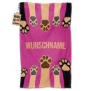 Pfotenhandtuch f&uuml;r Tiere - Pfoten - mit Name - in 5...