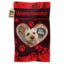 Pfotenhandtuch f&uuml;r Tiere - Herz - mit Foto &amp;...