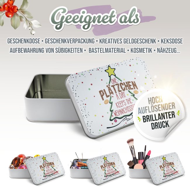 Weihnachtspl&auml;tzchen-Dose - one Pl&auml;tzchen a day - 450 ml