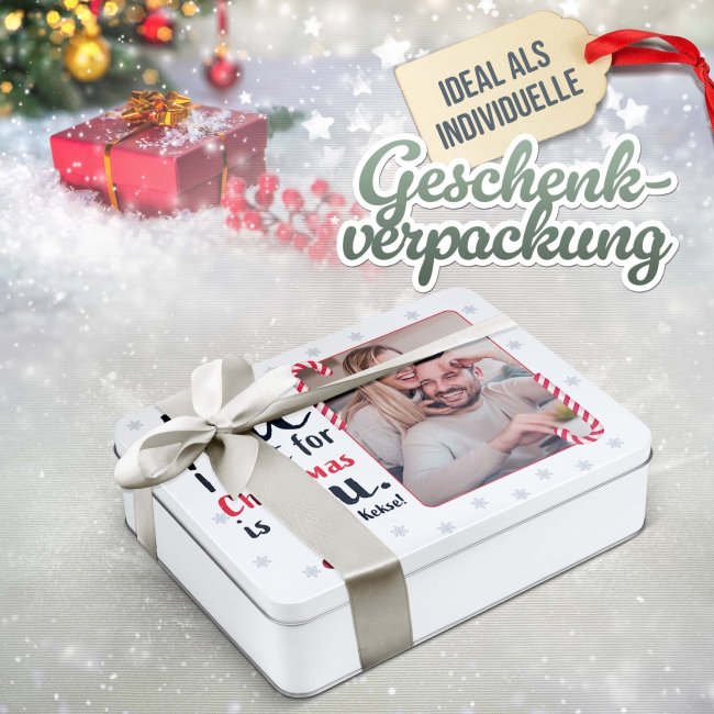 Weihnachtsdose - All I want - mit Foto - 2500 ml