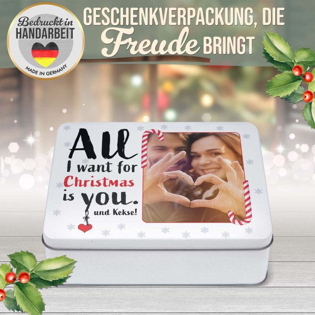 Weihnachtsdose - All I want - mit Foto - 2500 ml