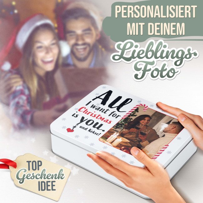 Weihnachtsdose - All I want - mit Foto - 2500 ml