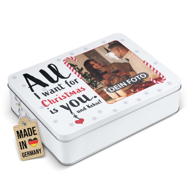 Weihnachtsdose - All I want - mit Foto - 2500 ml