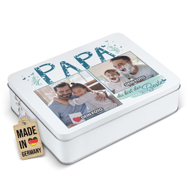 Geschenkdose - Du bist der Beste Papa - mit Fotos - 2500 ml
