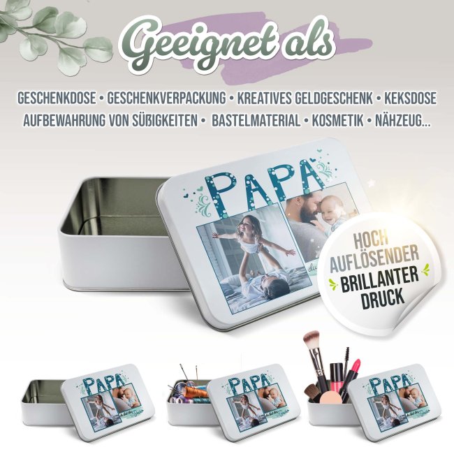 Geschenkdose - Du bist der Beste Papa - mit Fotos - 2500 ml