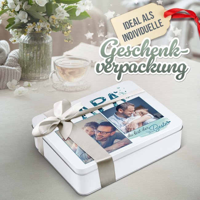 Geschenkdose - Du bist der Beste Papa - mit Fotos - 2500 ml