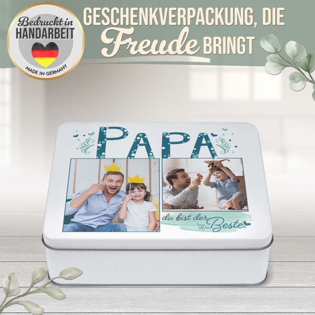Geschenkdose - Du bist der Beste Papa - mit Fotos - 2500 ml