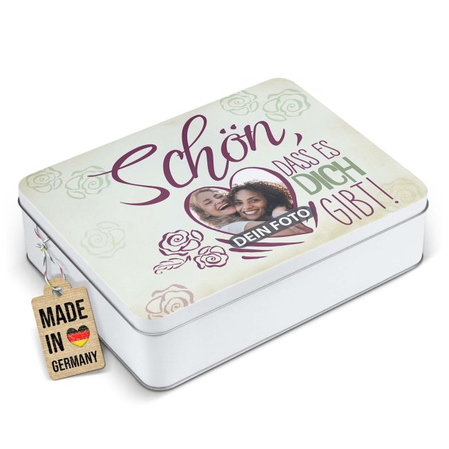 Geschenkdose - Sch&ouml;n das es dich gibt - mit Foto - in drei Gr&ouml;&szlig;en