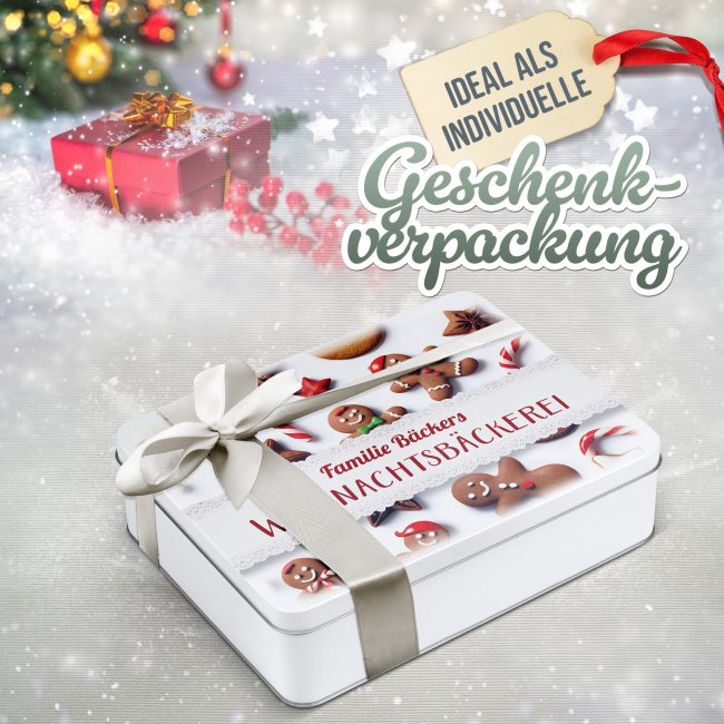 Pl&auml;tzchendose - Weihnachtsb&auml;ckerei - mit Name - 2500 ml