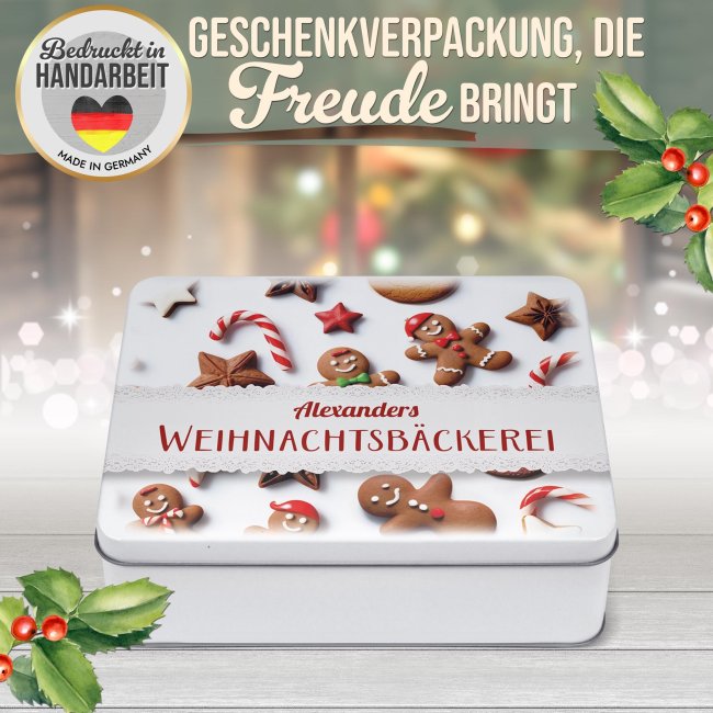 Pl&auml;tzchendose - Weihnachtsb&auml;ckerei - mit Name - 2500 ml