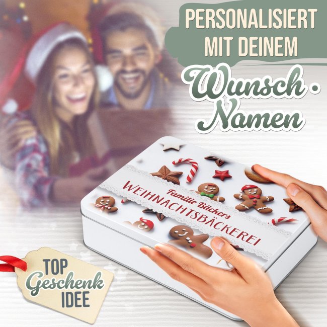 Pl&auml;tzchendose - Weihnachtsb&auml;ckerei - mit Name - 2500 ml