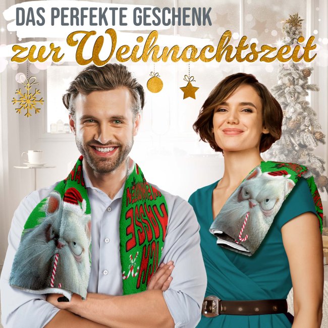 Handtuch mit Weihnachtsmotiv - Ich hasse Weihnachten - 70 x 140 cm