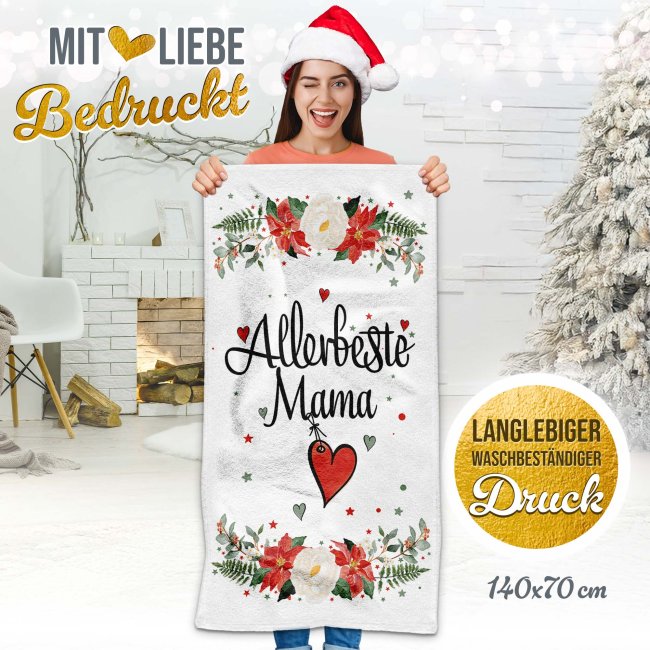 Weihnachtliches Handtuch f&uuml;r Mama - in drei Gr&ouml;&szlig;en