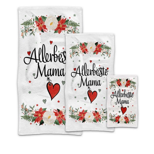Weihnachtliches Handtuch f&uuml;r Mama - in drei Gr&ouml;&szlig;en