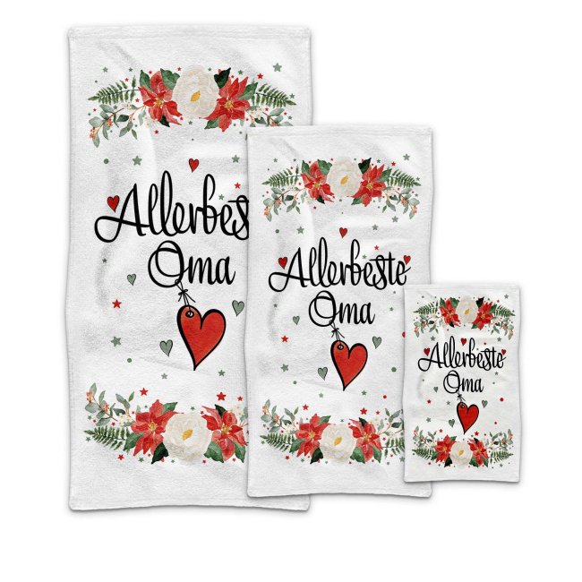Weihnachtliches Handtuch f&uuml;r Oma - in drei Gr&ouml;&szlig;en