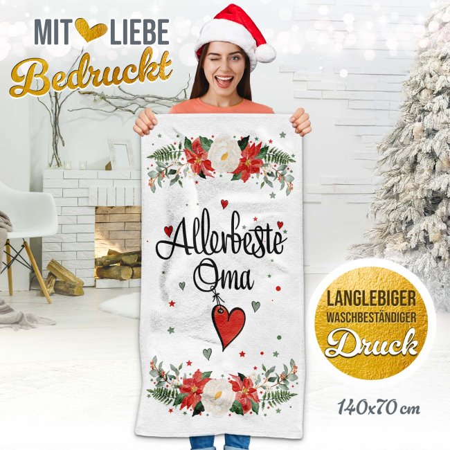 Weihnachtliches Handtuch f&uuml;r Oma - in drei Gr&ouml;&szlig;en