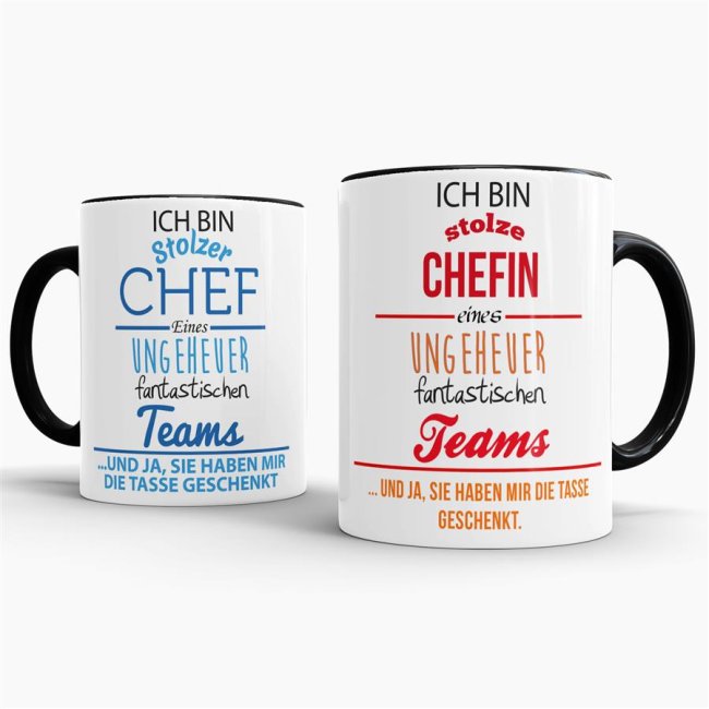 Tassenset Chef & Chefin Innen / Henkel Schwarz