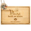 Gro&szlig;es Schneidebrett mit Gravur - Mama kocht am...