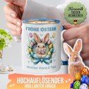 Personalisierte Tasse - Frohe Ostern - Osterkranz Hase -...