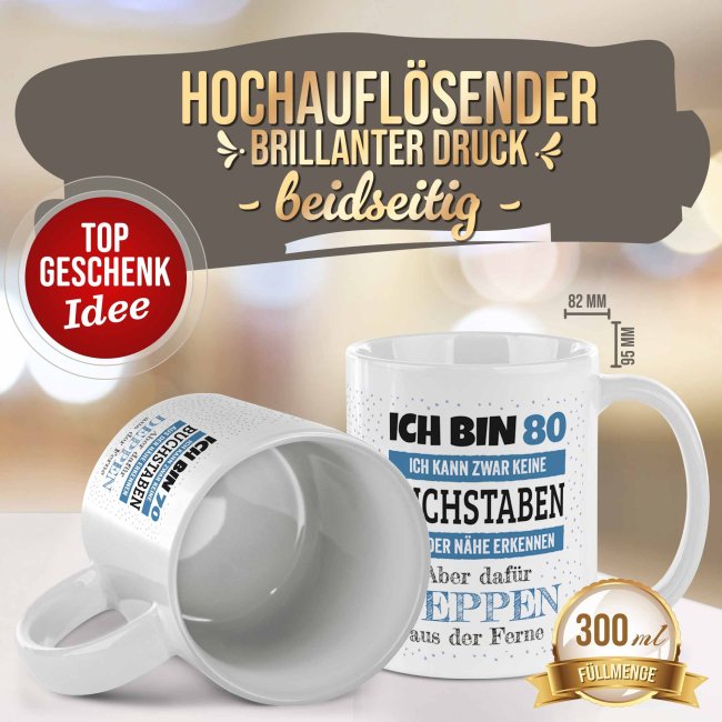 Personalisierte Tasse zum Geburtstag - Ich kann Deppen erkennen - mit Zahl
