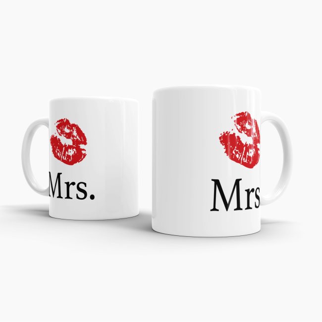 Tasse f&uuml;r Sie Mrs. mit Kussmund