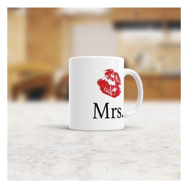 Tasse f&uuml;r Sie Mrs. mit Kussmund