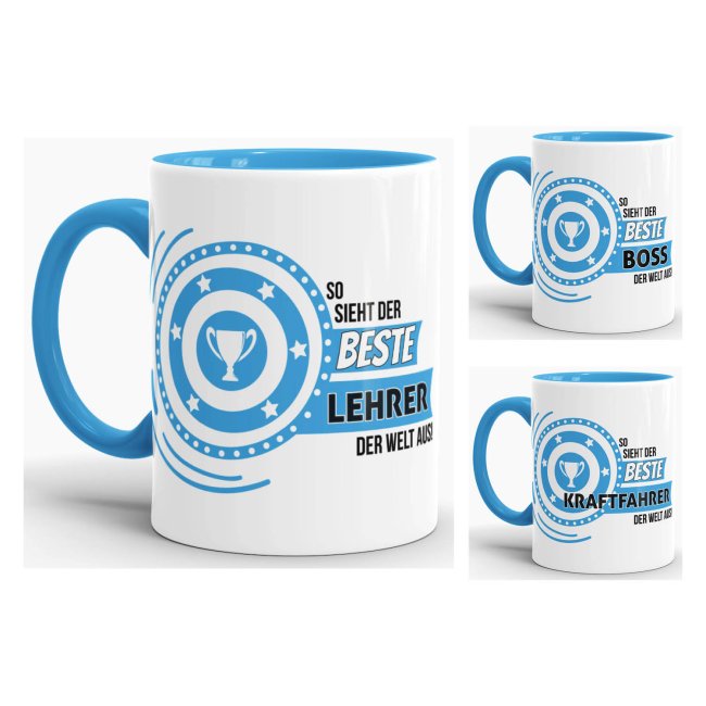 Berufe-Tasse - So sieht der beste BERUF aus - verschiedene Berufe f&uuml;r M&auml;nner - Hellblau