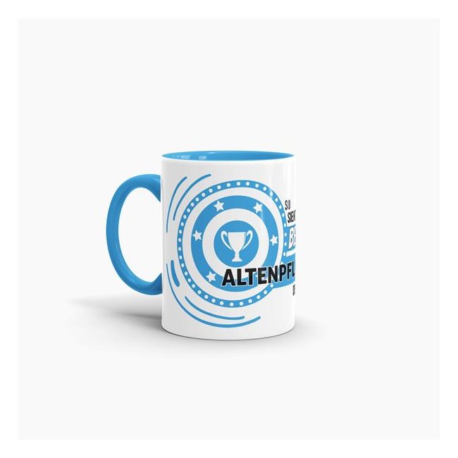 Berufe-Tasse - So sieht der beste Altenpfleger aus - Hellblau