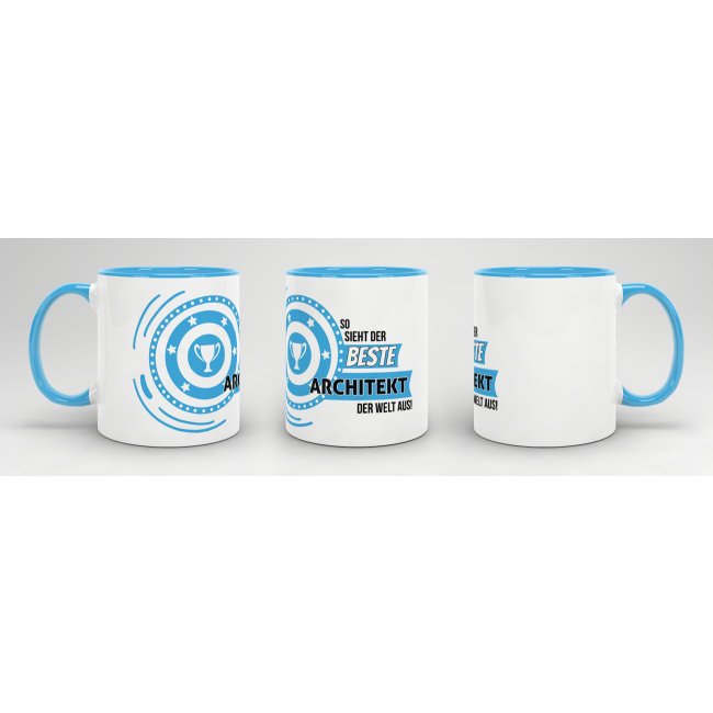 Berufe-Tasse - So sieht der beste Architekt aus - Hellblau