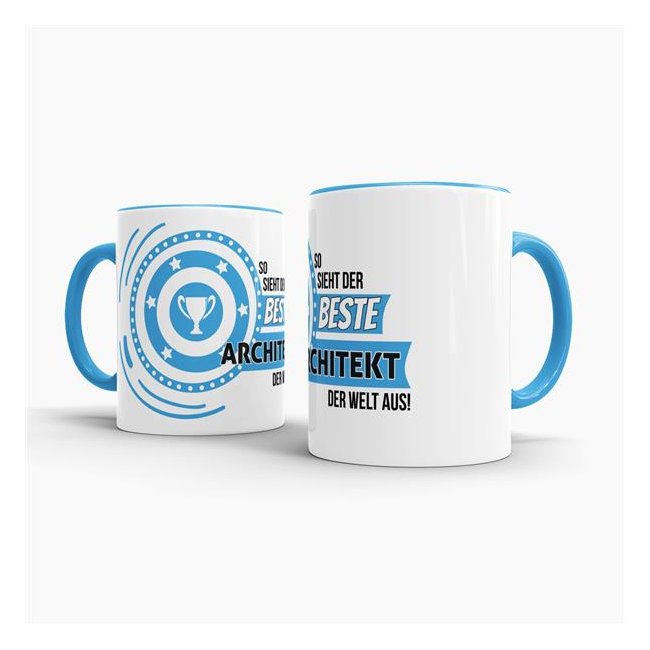 Berufe-Tasse - So sieht der beste Architekt aus - Hellblau