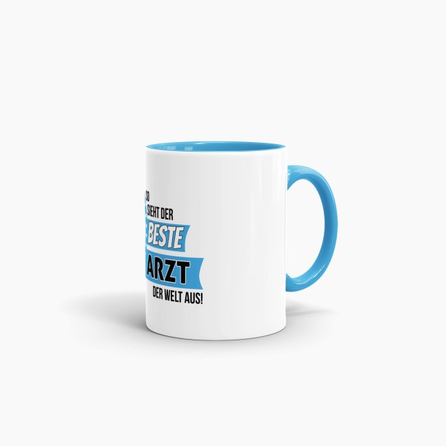 Berufe-Tasse - So sieht der beste Arzt aus - Hellblau