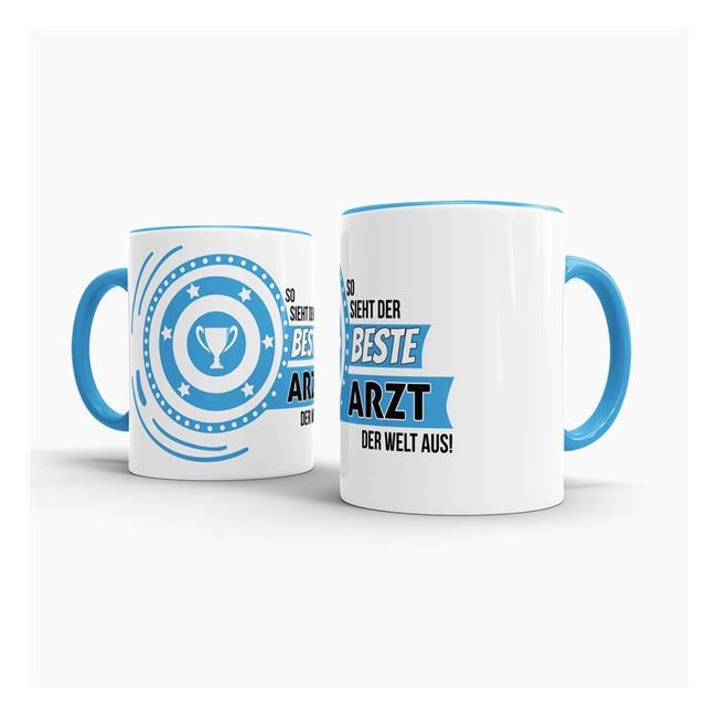 Berufe-Tasse - So sieht der beste Arzt aus - Hellblau