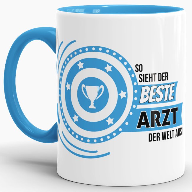 Berufe-Tasse - So sieht der beste Arzt aus - Hellblau